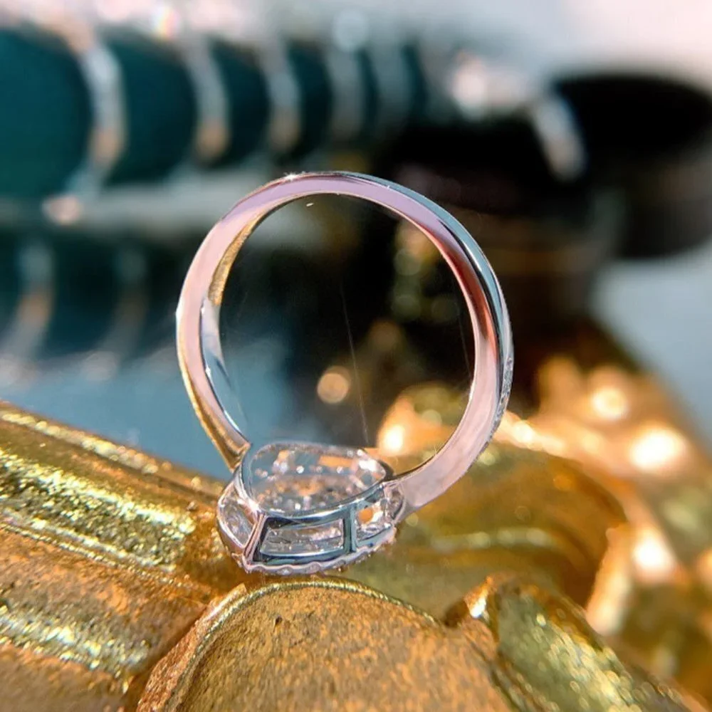 ✨Beautiful Marquis Hollow Anillos Zircon Silver Plated Fashion Ring, UNVN12043